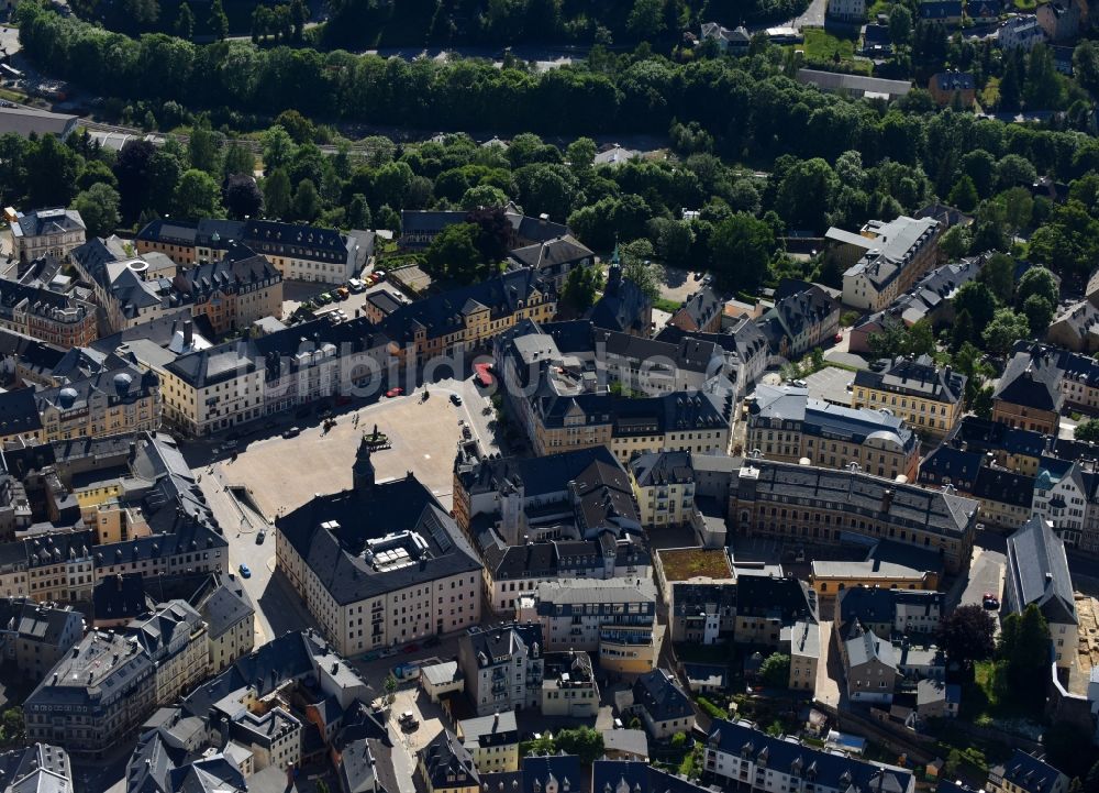 Luftbild Annaberg-Buchholz - Ortskern am Markt in Annaberg-Buchholz im Bundesland Sachsen, Deutschland