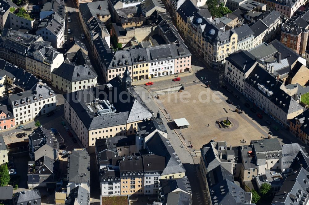 Luftbild Annaberg-Buchholz - Ortskern am Markt in Annaberg-Buchholz im Bundesland Sachsen, Deutschland