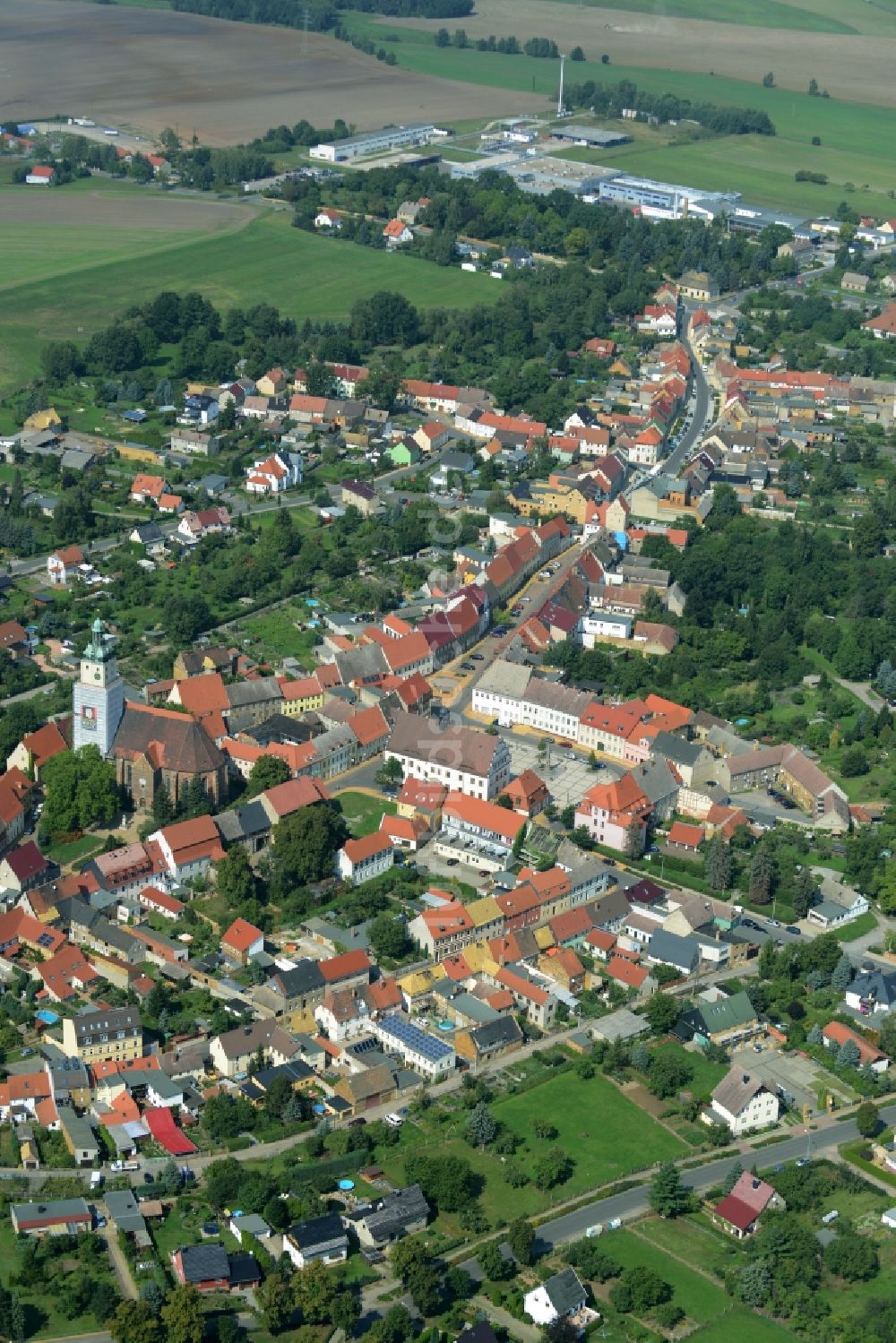 Luftbild Bad Schmiedeberg - Ortskern am Markt in Bad Schmiedeberg im Bundesland Sachsen-Anhalt