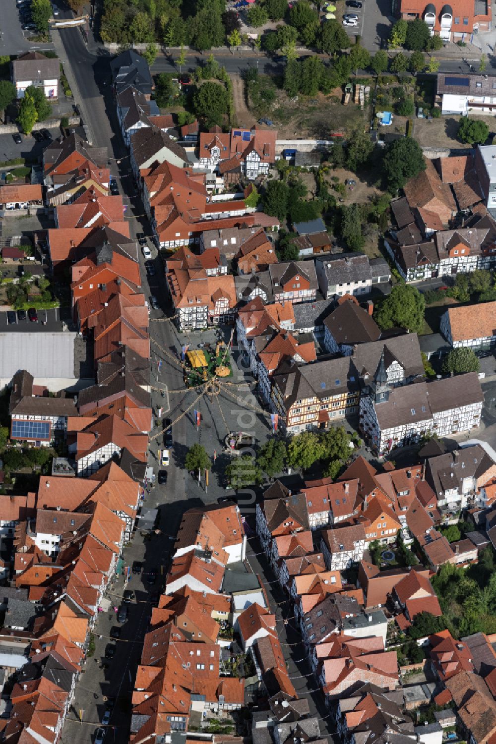 Luftbild Bad Sooden-Allendorf - Ortskern am Markt in Bad Sooden-Allendorf im Bundesland Hessen, Deutschland