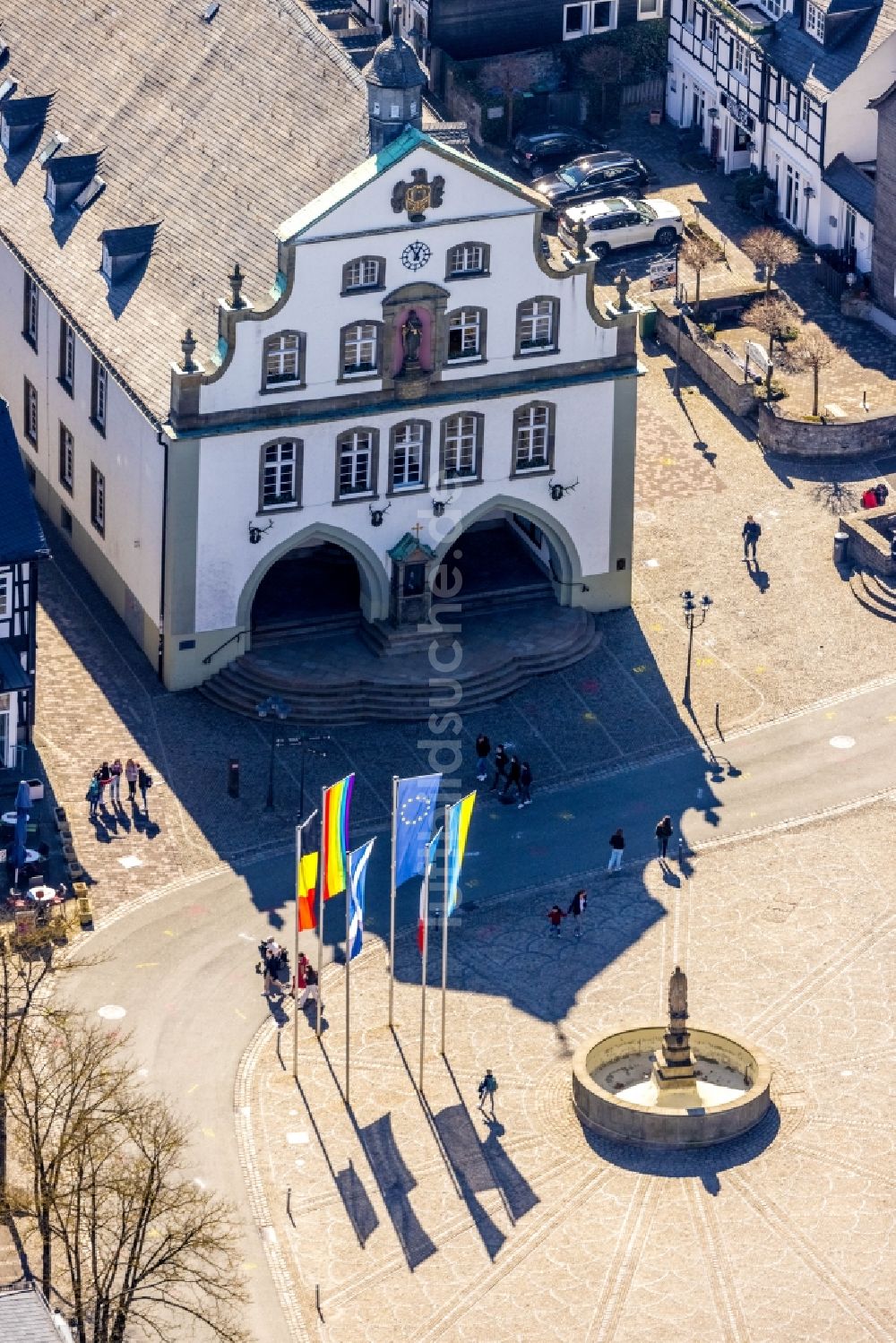 Luftaufnahme Brilon - Ortskern am Markt in Brilon im Bundesland Nordrhein-Westfalen, Deutschland