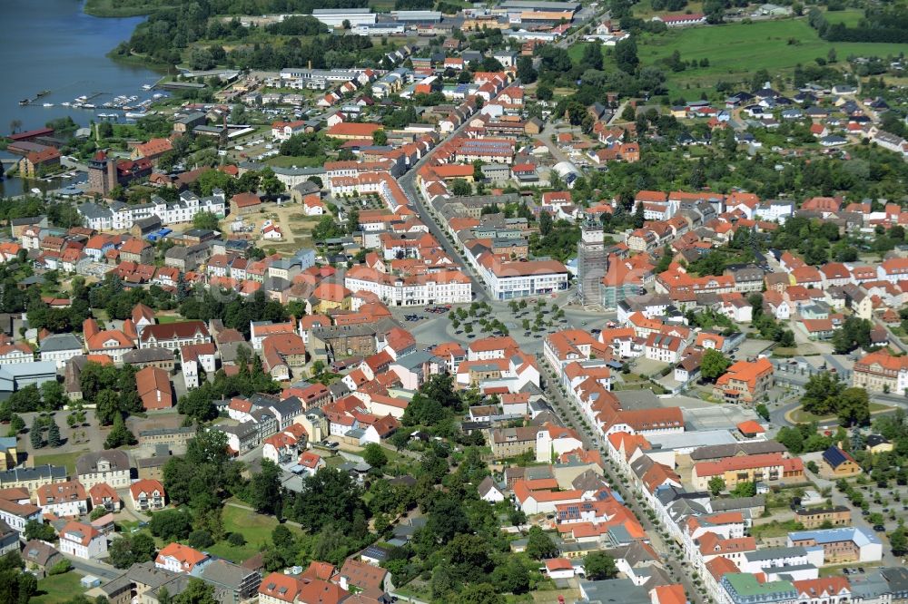 Luftaufnahme Neustrelitz - Ortskern am Markt in Neustrelitz im Bundesland Mecklenburg-Vorpommern