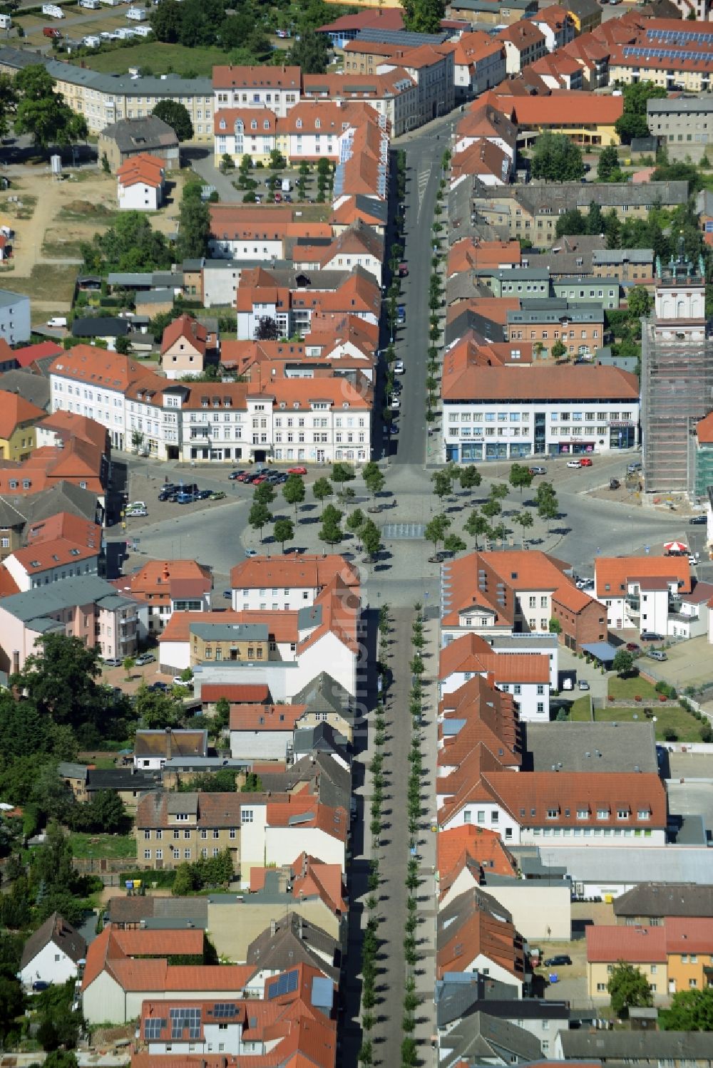 Luftbild Neustrelitz - Ortskern am Markt in Neustrelitz im Bundesland Mecklenburg-Vorpommern