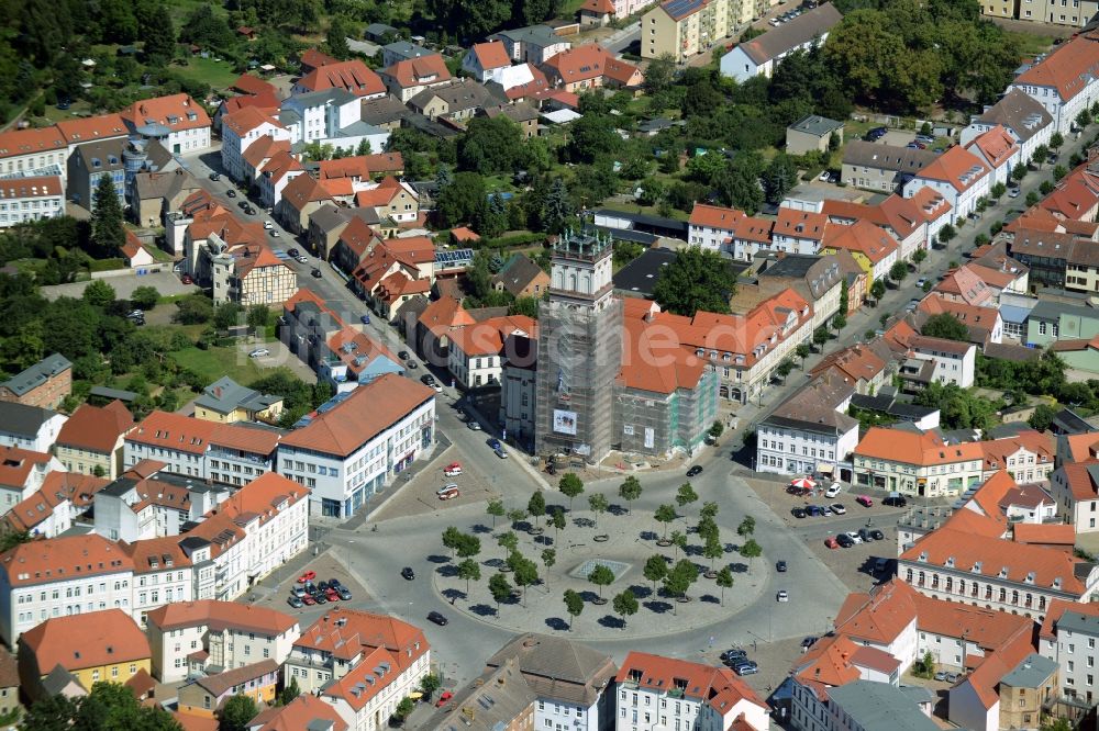 Luftaufnahme Neustrelitz - Ortskern am Markt in Neustrelitz im Bundesland Mecklenburg-Vorpommern