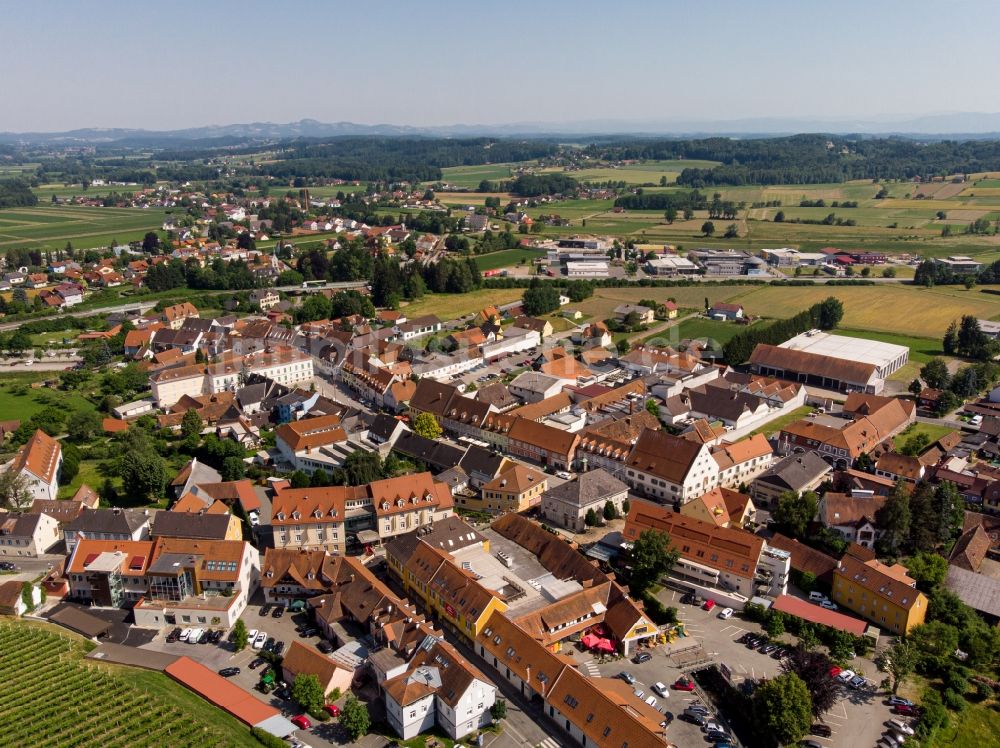 Luftaufnahme Stainz - Ortskern am Markt in Stainz in Steiermark, Österreich