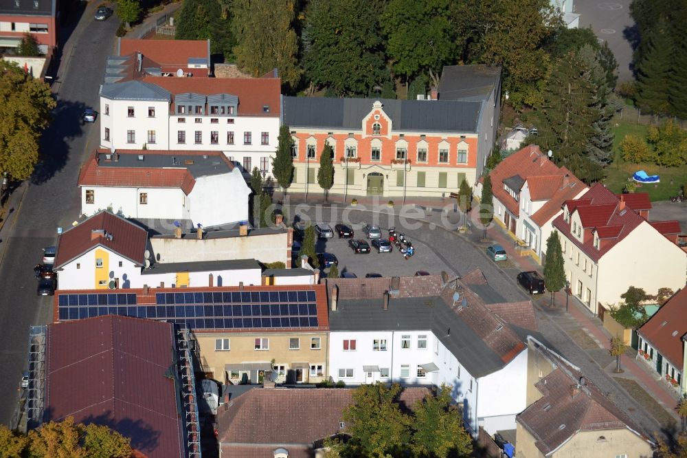 Werneuchen aus der Vogelperspektive: Ortskern am Markt in Werneuchen im Bundesland Brandenburg