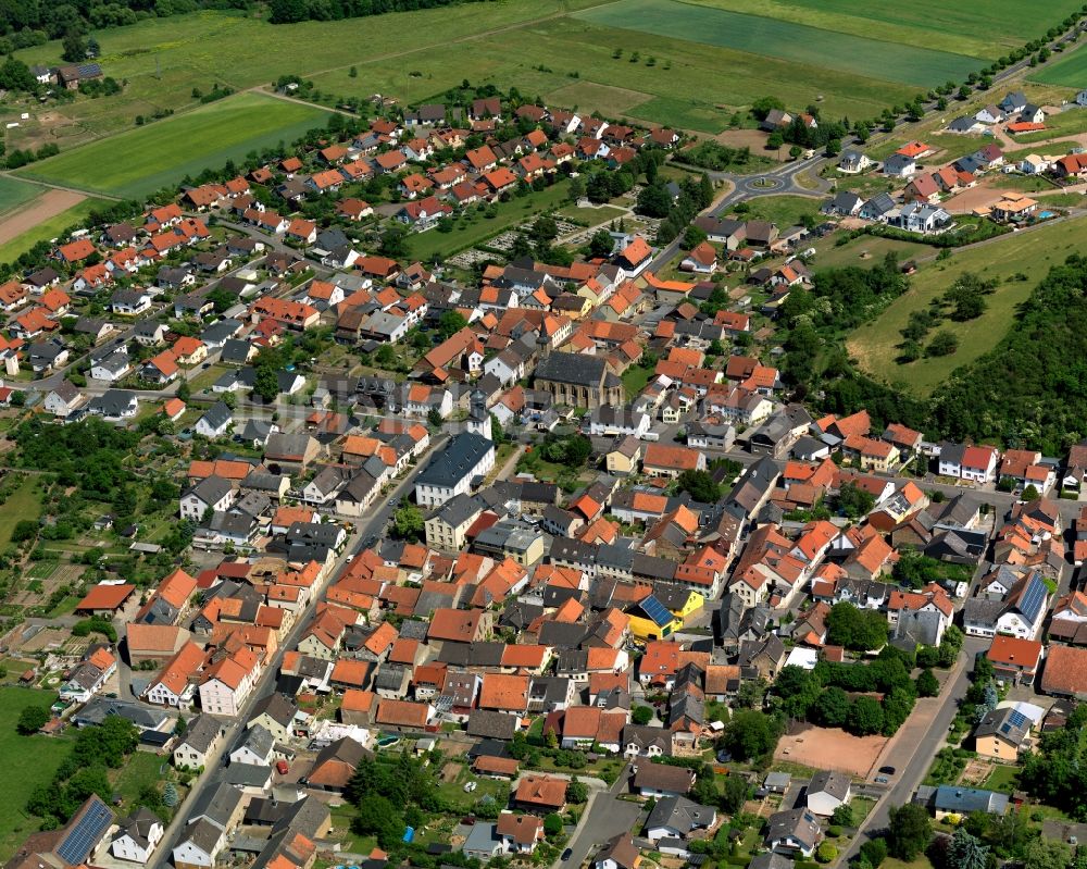 Merxheim von oben - Ortskern von Merxheim im Bundesland Rheinland-Pfalz