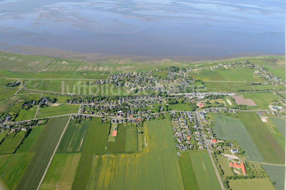 Luftbild Morsum - Ortskern und Orts- Zentrum an der Meeres- Küste der Nordsee in Morsum im Bundesland Schleswig-Holstein