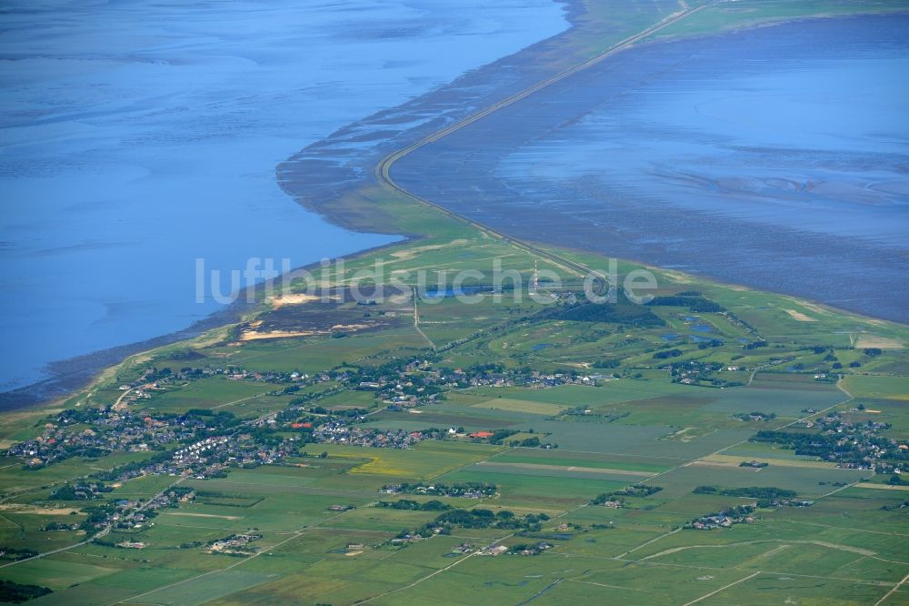 Luftbild Morsum - Ortskern und Orts- Zentrum an der Meeres- Küste der Nordsee in Morsum im Bundesland Schleswig-Holstein