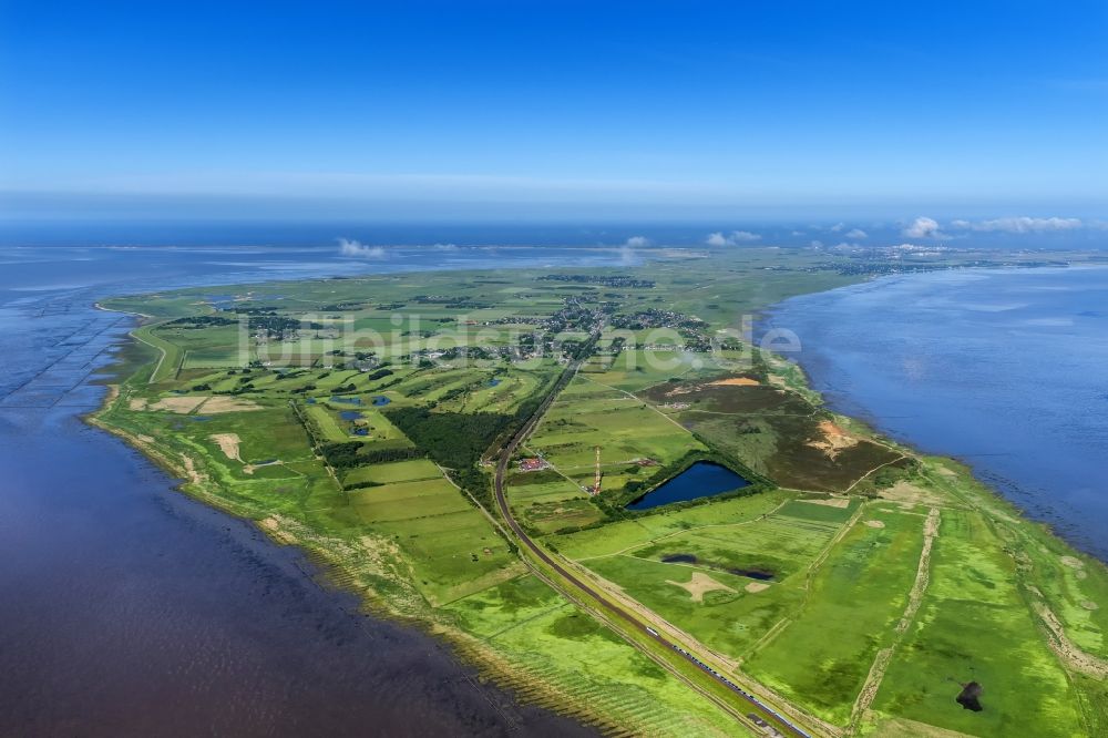 Luftbild Sylt-Ost - Ortskern und Orts- Zentrum an der Meeres- Küste der Nordsee in Morsum im Bundesland Schleswig-Holstein