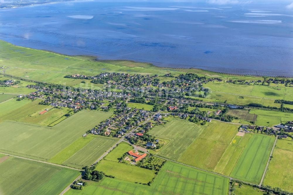 Luftaufnahme Sylt-Ost - Ortskern und Orts- Zentrum an der Meeres- Küste der Nordsee in Morsum im Bundesland Schleswig-Holstein