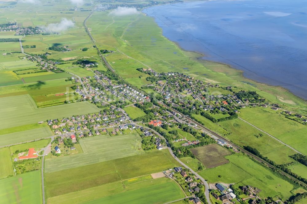 Luftbild Sylt-Ost - Ortskern und Orts- Zentrum an der Meeres- Küste der Nordsee in Morsum im Bundesland Schleswig-Holstein