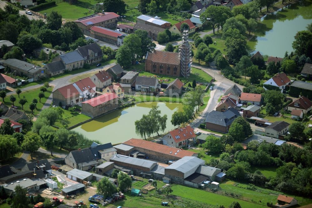 Beiersdorf-Freudenberg von oben - Ortskern des Ortsteils Freudenberg in Beiersdorf-Freudenberg im Bundesland Brandenburg