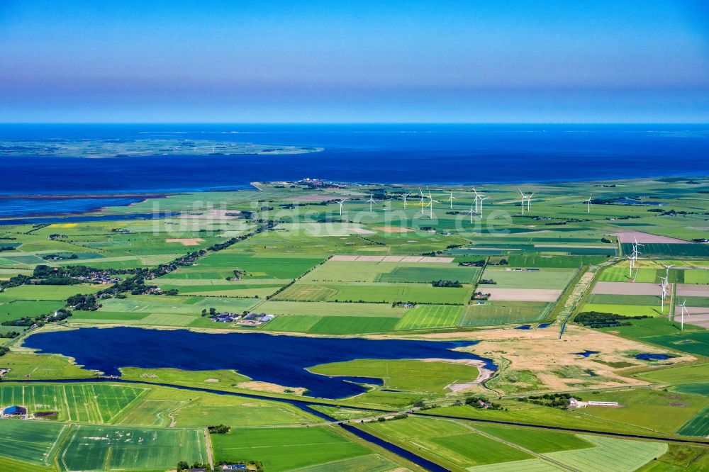 Luftbild Dagebüll - Ortskern am See Uferbereich Süder Waygaard im Bundesland Schleswig-Holstein, Deutschland