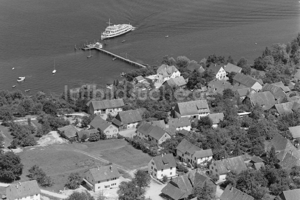 Luftbild Dingelsdorf - Ortskern am Uferbereich Überlinger See - Bodensee in Dingelsdorf im Bundesland Baden-Württemberg, Deutschland