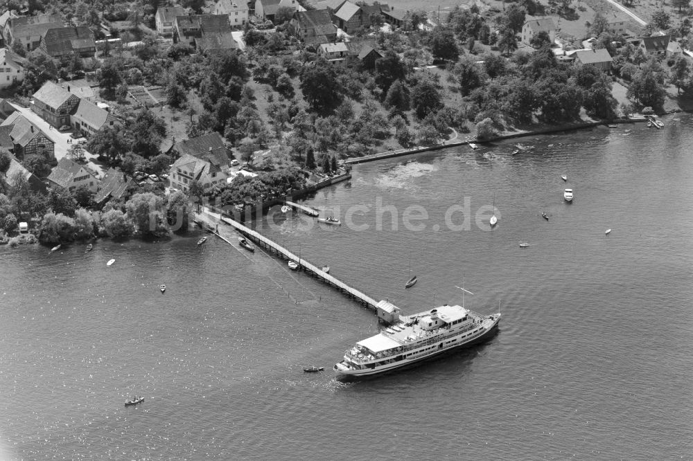 Luftaufnahme Dingelsdorf - Ortskern am Uferbereich Überlinger See - Bodensee in Dingelsdorf im Bundesland Baden-Württemberg, Deutschland