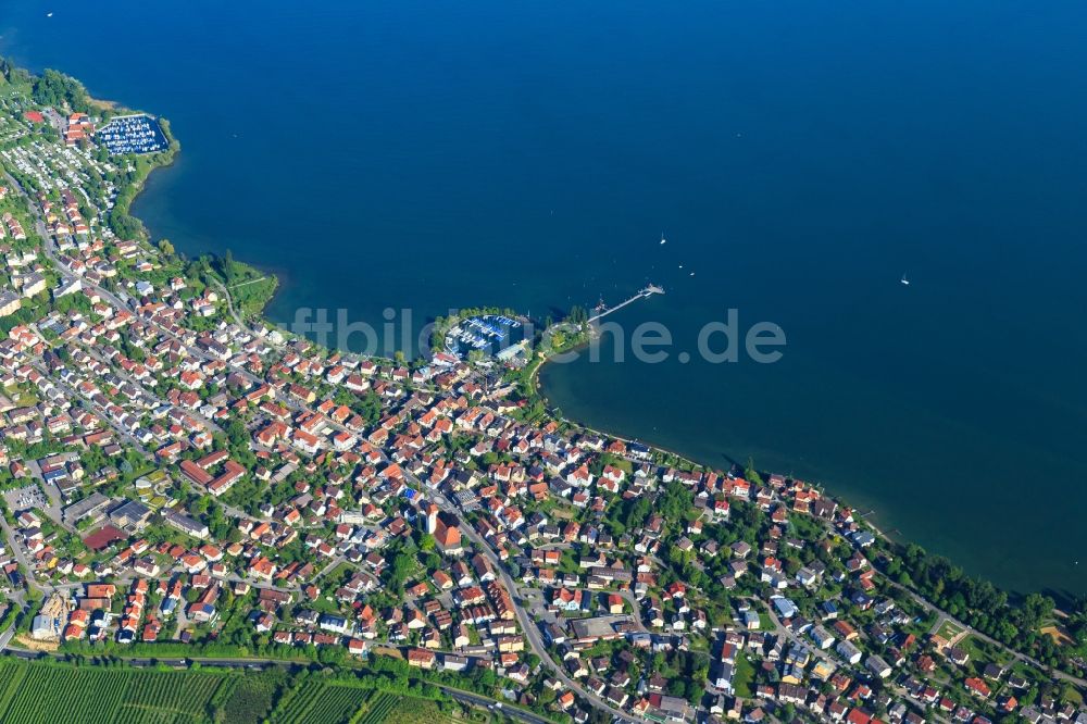 Immenstaad am Bodensee von oben - Ortskern am Uferbereich des Bodensee in Immenstaad am Bodensee im Bundesland Baden-Württemberg, Deutschland