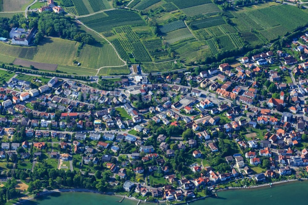 Luftbild Immenstaad am Bodensee - Ortskern am Uferbereich des Bodensee in Immenstaad am Bodensee im Bundesland Baden-Württemberg, Deutschland