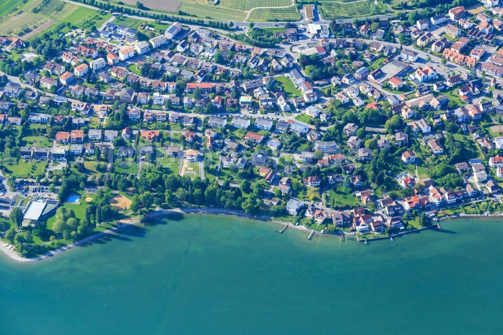 Immenstaad am Bodensee von oben - Ortskern am Uferbereich des Bodensee in Immenstaad am Bodensee im Bundesland Baden-Württemberg, Deutschland