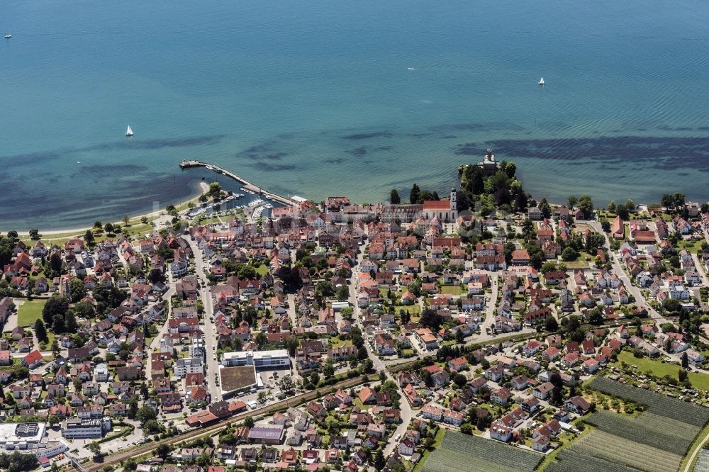 Luftbild Langenargen - Ortskern am Uferbereich des Bodensee in Langenargen im Bundesland Baden-Württemberg, Deutschland