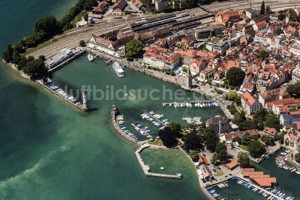 Lindau (Bodensee) von oben - Ortskern am Uferbereich des Bodensee in Lindau (Bodensee) im Bundesland Bayern, Deutschland