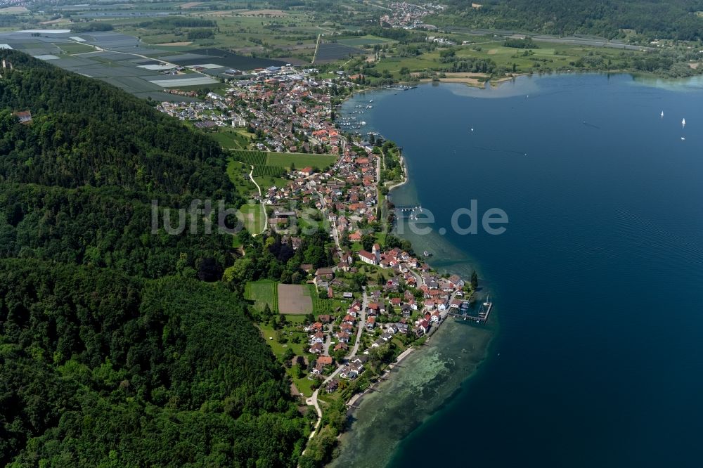 Luftbild Ludwigshafen - Ortskern am Uferbereich des Bodensee in Ludwigshafen im Bundesland Baden-Württemberg, Deutschland