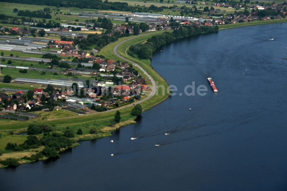 Luftbild Hamburg Warwisch - Ortskern am Uferbereich des Elbe - Flußverlaufes in Hamburg Warwisch im Bundesland Hamburg