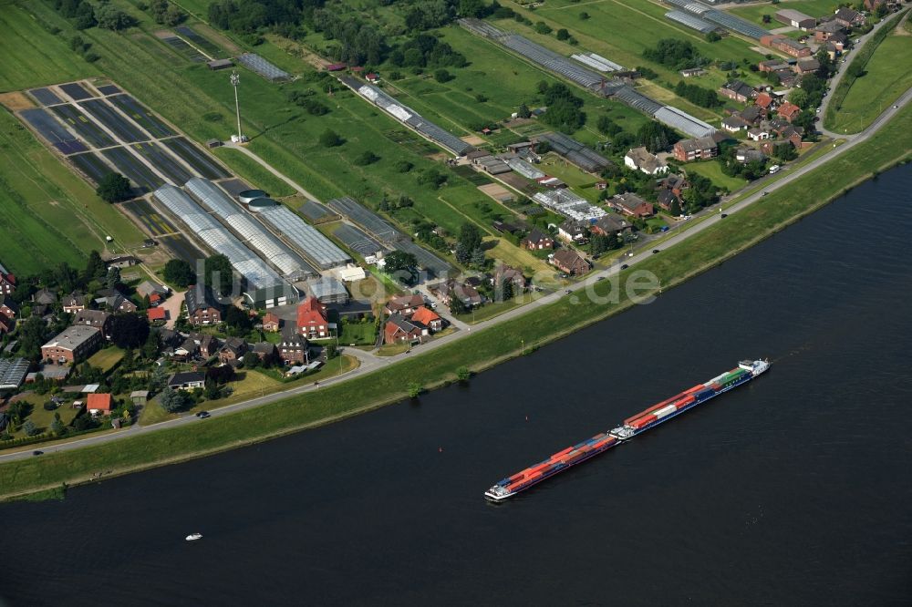 Luftbild Hamburg Warwisch - Ortskern am Uferbereich des Elbe - Flußverlaufes in Hamburg Warwisch im Bundesland Hamburg