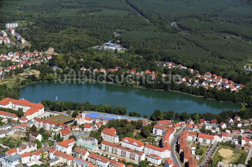 Neustrelitz von oben - Ortskern am Uferbereich des Glambecker See in Neustrelitz im Bundesland Mecklenburg-Vorpommern