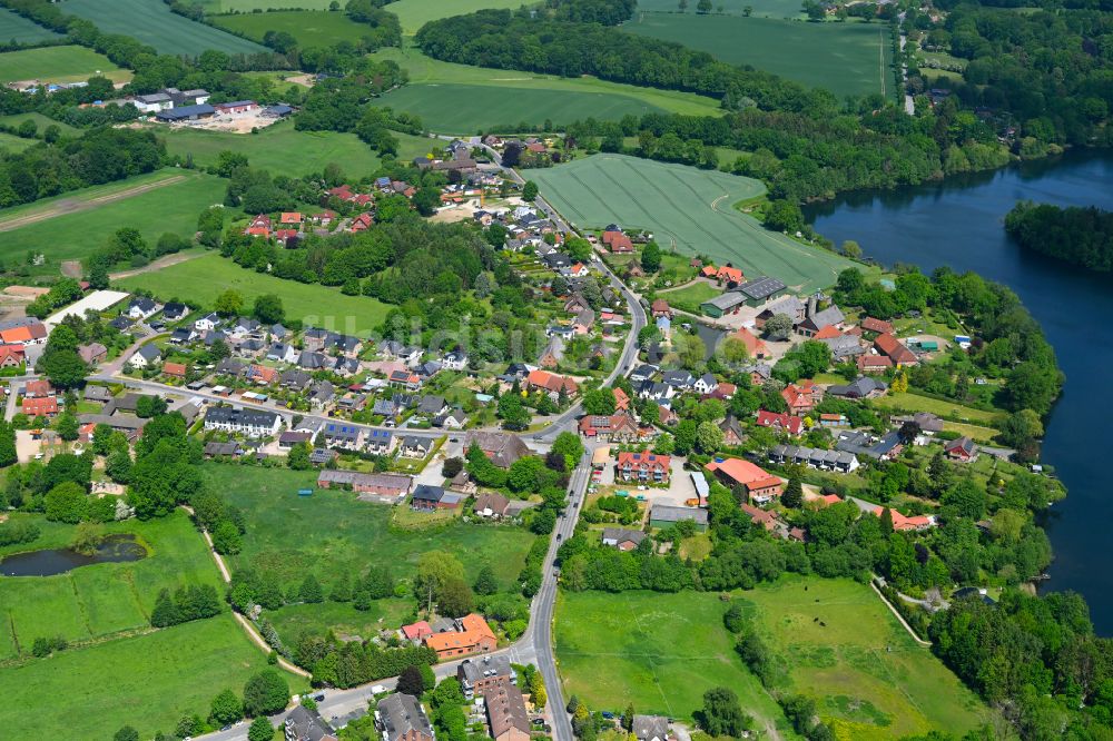 Luftbild Großensee - Ortskern am Uferbereich des Großensee in Großensee im Bundesland Schleswig-Holstein, Deutschland