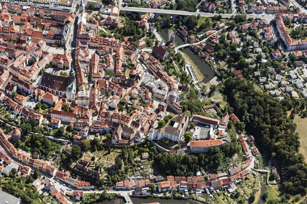 Luftbild Bautzen - Ortskern am Uferbereich des Hauptspree - Flußverlaufes in Bautzen im Bundesland Sachsen, Deutschland