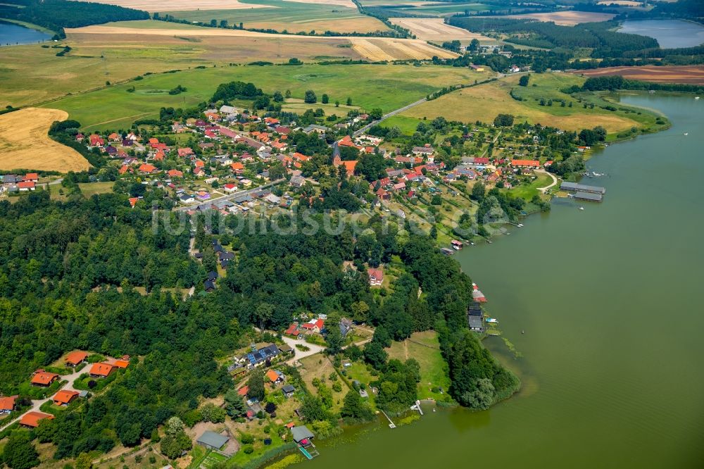 Luftbild Jabel - Ortskern am Uferbereich des Jabelscher See in Jabel im Bundesland Mecklenburg-Vorpommern