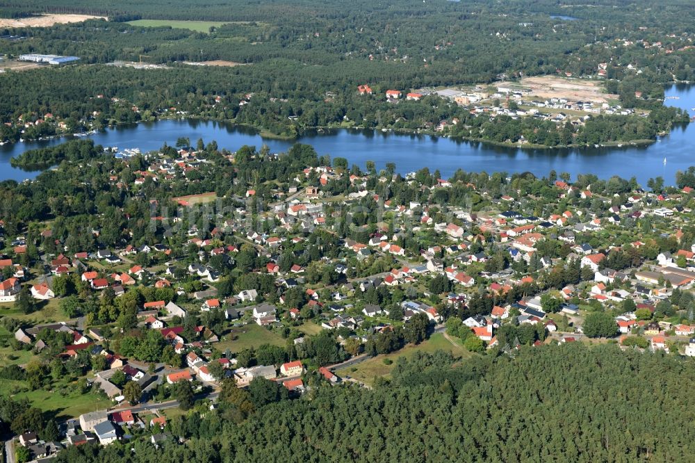 Königs Wusterhausen aus der Vogelperspektive: Ortskern am Uferbereich des Krimnicksee - Krüpelsee in Königs Wusterhausen im Bundesland Brandenburg