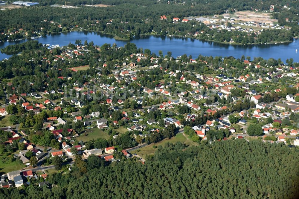 Luftbild Königs Wusterhausen - Ortskern am Uferbereich des Krimnicksee - Krüpelsee in Königs Wusterhausen im Bundesland Brandenburg