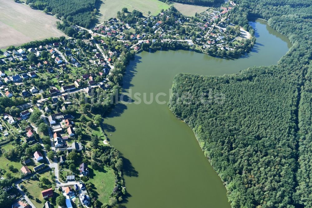 Luftbild Krummensee - Ortskern am Uferbereich des Krummer See in Krummensee im Bundesland Brandenburg