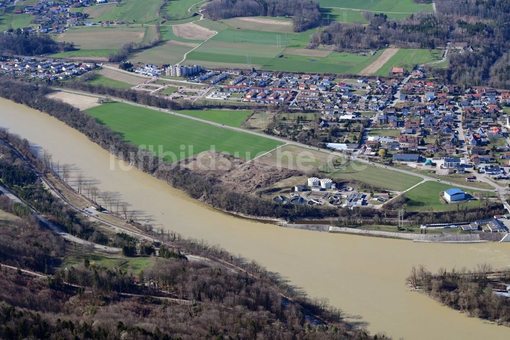 Luftbild Albbruck - Ortskern am Uferbereich des Rhein - Flußverlaufes in Albbruck im Bundesland Baden-Württemberg, Deutschland