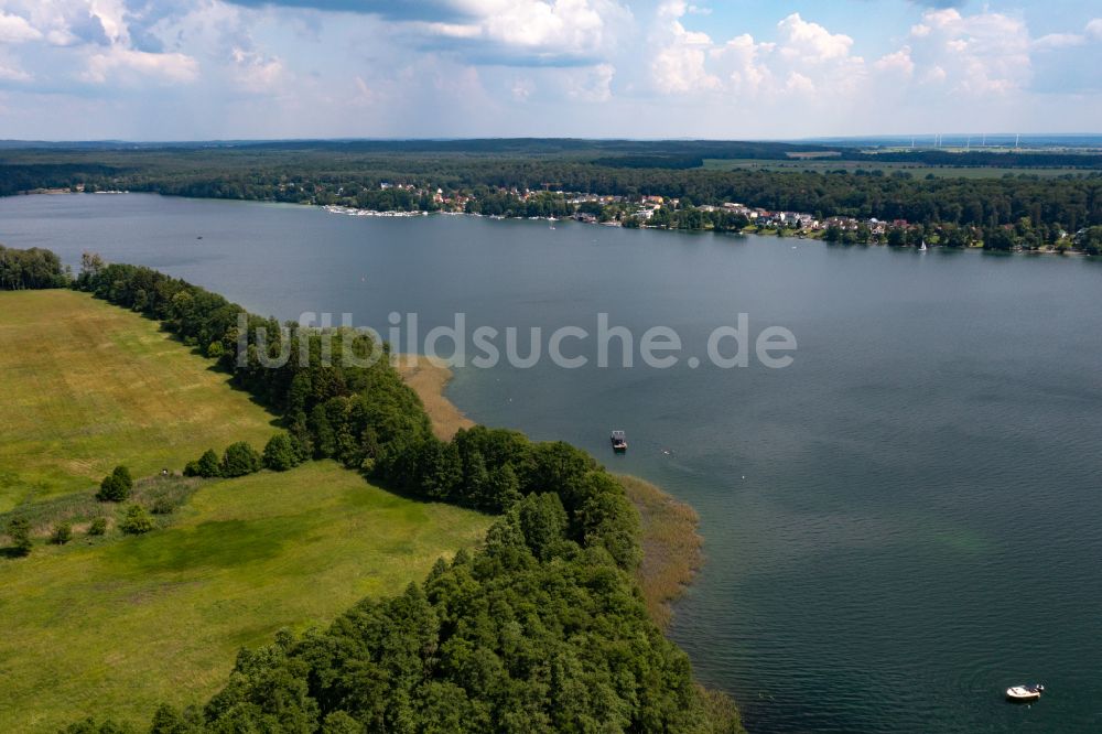 Luftbild Schorfheide - Ortskern am Uferbereich am Ufer des Werbellinsee in Altenhof im Bundesland Brandenburg, Deutschland