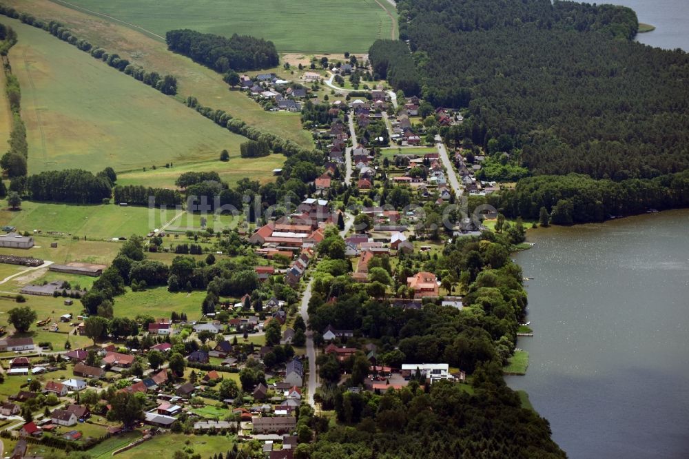 Wusterhausen/Dosse von oben - Ortskern am Uferbereich des Unter See in Wusterhausen/Dosse im Bundesland Brandenburg, Deutschland