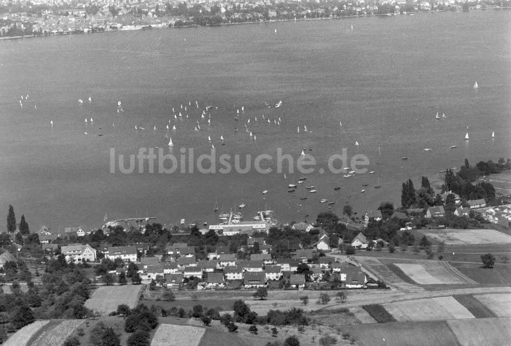 Luftbild Wallhausen - Ortskern am Uferbereich in Wallhausen im Bundesland Baden-Württemberg, Deutschland