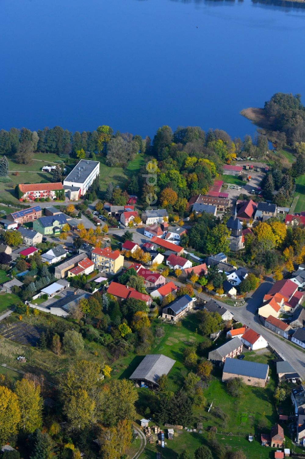 Luftbild Wandlitz - Ortskern am Uferbereich des Wandlitzer See in Wandlitz im Bundesland Brandenburg, Deutschland