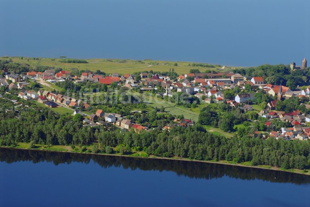 Luftbild Alt Pouch - Ortskern am Uferbereich zwischen Muldestausee und Großer Goitzschesee in Alt Pouch im Bundesland Sachsen-Anhalt, Deutschland