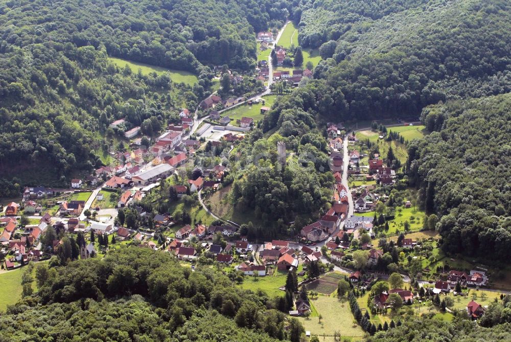 Luftbild Tautenburg - Ortslage Tautenburg mit Burgruine Tautenburg im Bundesland Thüringen