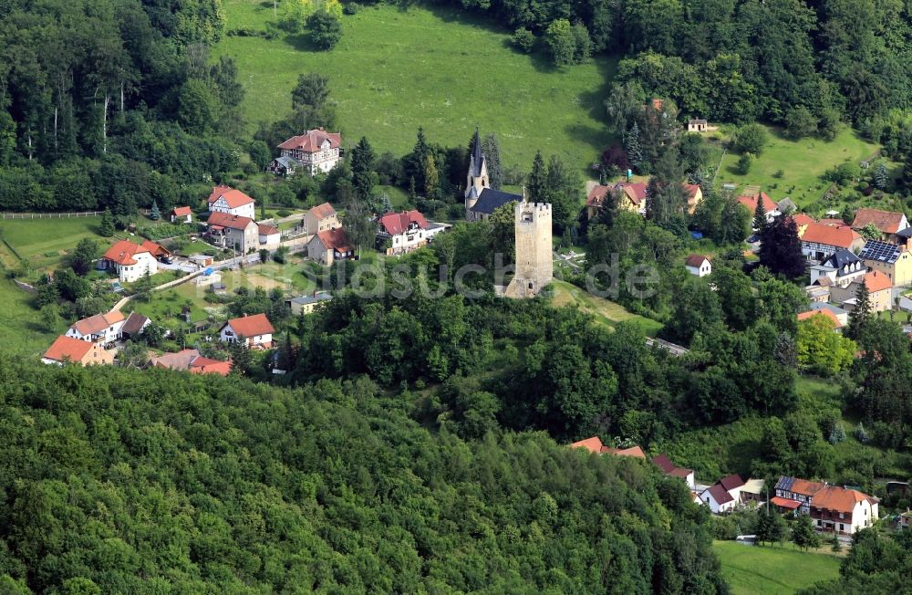 Luftaufnahme Tautenburg - Ortslage Tautenburg mit Burgruine Tautenburg im Bundesland Thüringen