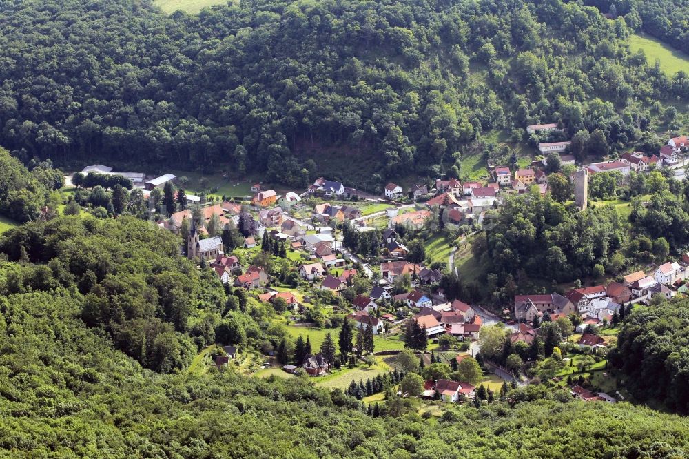 Luftbild Tautenburg - Ortslage Tautenburg mit Burgruine Tautenburg im Bundesland Thüringen