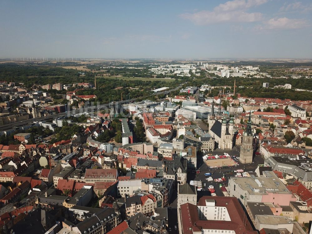 Halle (Saale) von oben - Ortsteil Glaucha in Halle (Saale) im Bundesland Sachsen-Anhalt, Deutschland