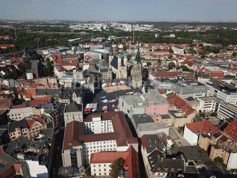 Luftbild Halle (Saale) - Ortsteil Glaucha in Halle (Saale) im Bundesland Sachsen-Anhalt, Deutschland