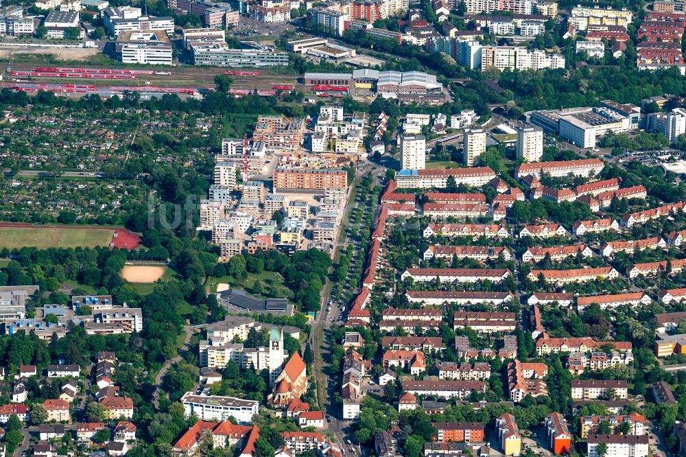 Freiburg im Breisgau von oben - Ortsteil Haslach in Freiburg im Breisgau im Bundesland Baden-Württemberg, Deutschland