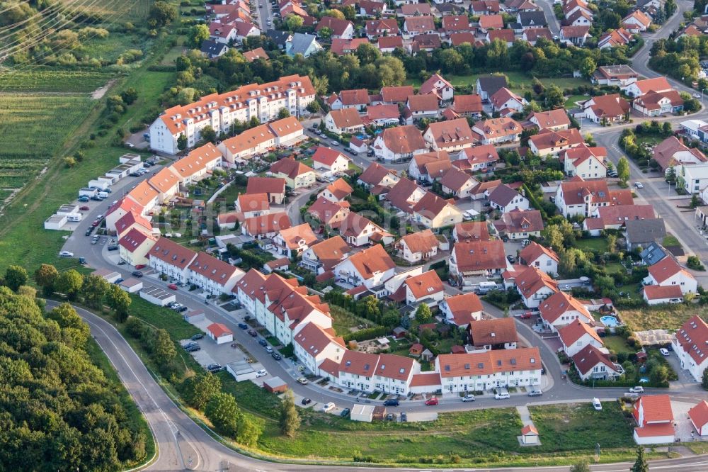 Rülzheim aus der Vogelperspektive: Ortsteil Helmut-Braun-Ring in Rülzheim im Bundesland Rheinland-Pfalz, Deutschland