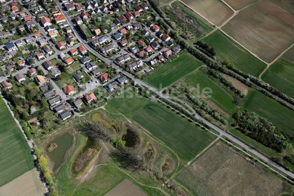 Luftbild Saulheim - Ortsteil Ober- Saulheim in der Ortsgemeinde Saulheim in der Verbandsgemeinde Wörrstadt im Landkreis Alzey-Worms in Rheinland-Pfalz