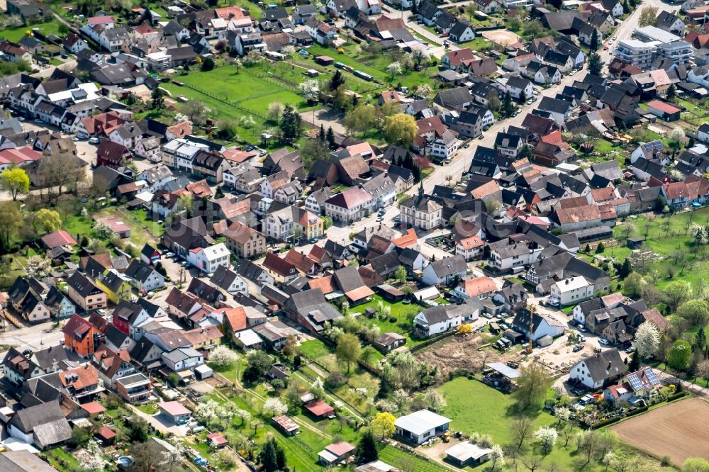 Luftaufnahme Rheinhausen - Ortsteil Oberhausen in Rheinhausen im Bundesland Baden-Württemberg, Deutschland